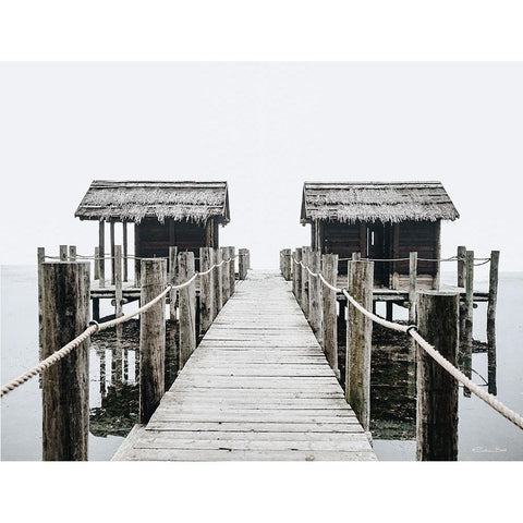 Ocean Pier Black Modern Wood Framed Art Print by Ball, Susan