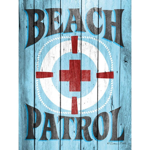 Beach Patrol Black Modern Wood Framed Art Print with Double Matting by Ball, Susan