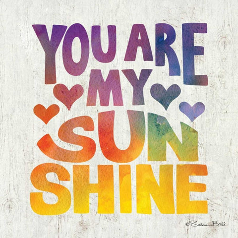 You are My Sunshine Black Modern Wood Framed Art Print with Double Matting by Ball, Susan