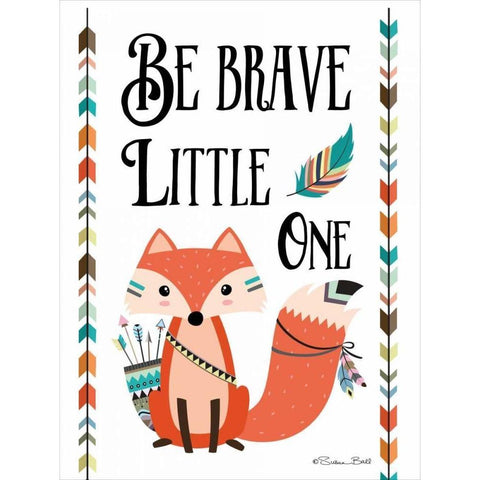 Be Brave Little One Gold Ornate Wood Framed Art Print with Double Matting by Ball, Susan