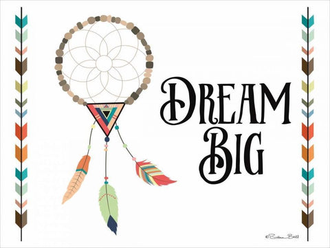 Dream Big White Modern Wood Framed Art Print with Double Matting by Ball, Susan