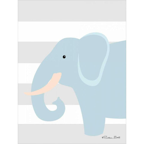 Elephant Stripe White Modern Wood Framed Art Print by Ball, Susan