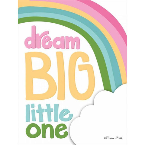 Dream Big Little One Black Modern Wood Framed Art Print with Double Matting by Ball, Susan