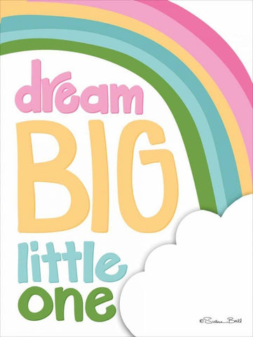 Dream Big Little One White Modern Wood Framed Art Print with Double Matting by Ball, Susan