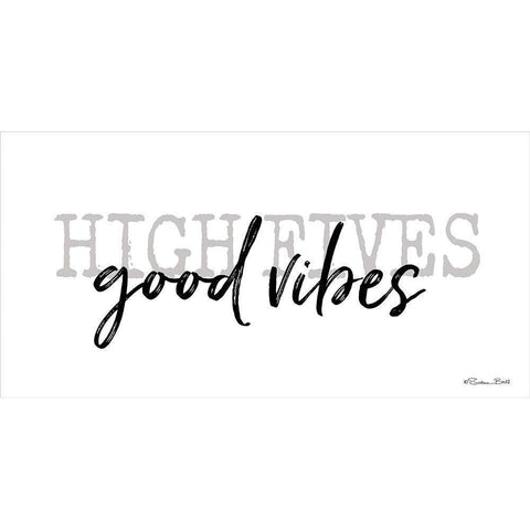 High Fives Good Vibes Gold Ornate Wood Framed Art Print with Double Matting by Ball, Susan