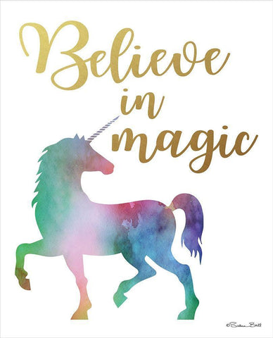 Believe in Magic White Modern Wood Framed Art Print with Double Matting by Ball, Susan