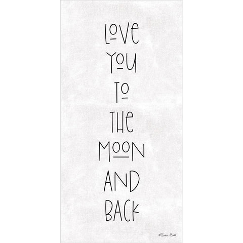 Love You to the Moon and Back Black Modern Wood Framed Art Print by Ball, Susan