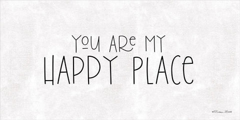 You Are My Happy Place White Modern Wood Framed Art Print with Double Matting by Ball, Susan