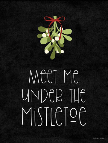 Meet Me Under the Mistletoe Black Ornate Wood Framed Art Print with Double Matting by Ball, Susan