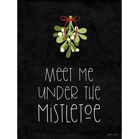 Meet Me Under the Mistletoe White Modern Wood Framed Art Print by Ball, Susan