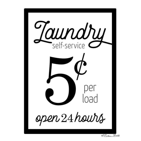 Laundry 5 Cents Black Modern Wood Framed Art Print with Double Matting by Ball, Susan