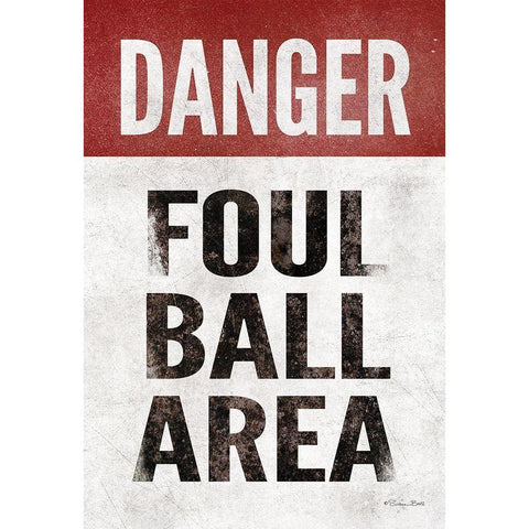 Foul Ball Area White Modern Wood Framed Art Print by Ball, Susan