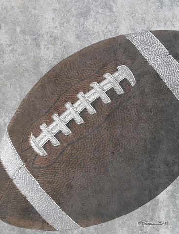 Sports Ball - Football Black Ornate Wood Framed Art Print with Double Matting by Ball, Susan