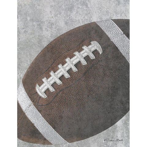 Sports Ball - Football Black Modern Wood Framed Art Print by Ball, Susan