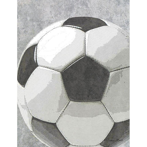 Sports Bal - Soccer Black Modern Wood Framed Art Print with Double Matting by Ball, Susan