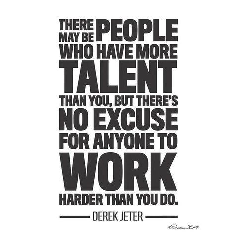 Derek Jeter Quote Black Modern Wood Framed Art Print with Double Matting by Ball, Susan