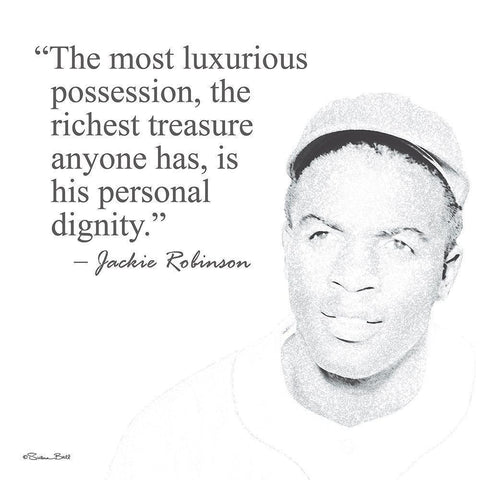 Baseball Greats - Jackie Robinson White Modern Wood Framed Art Print by Ball, Susan