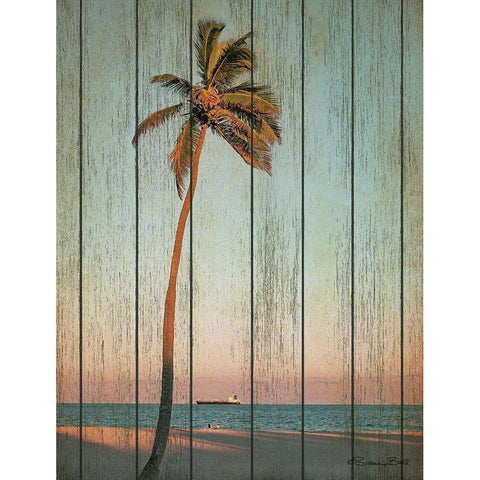 Vintage Palm  Black Modern Wood Framed Art Print with Double Matting by Ball, Susan