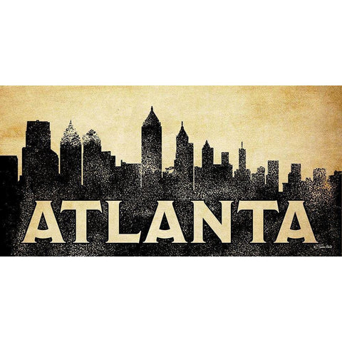 Atlanta Skyline Gold Ornate Wood Framed Art Print with Double Matting by Ball, Susan