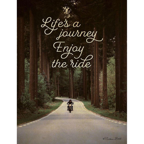 Lifes a Journey Black Modern Wood Framed Art Print with Double Matting by Ball, Susan