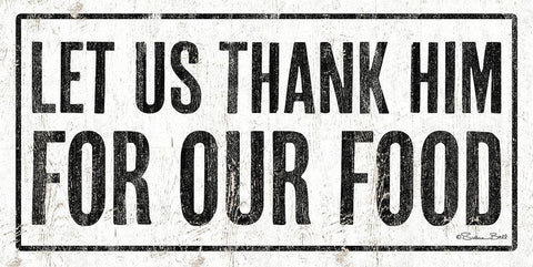 Let Us Thank Him For Our Food White Modern Wood Framed Art Print with Double Matting by Ball, Susan