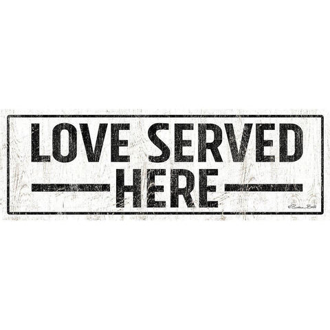 Love Served Here Black Modern Wood Framed Art Print with Double Matting by Ball, Susan