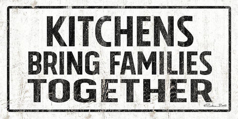 Kitchens Bring Families Together White Modern Wood Framed Art Print with Double Matting by Ball, Susan