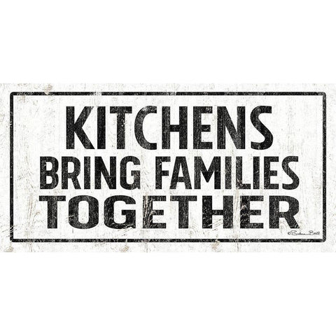 Kitchens Bring Families Together Black Modern Wood Framed Art Print with Double Matting by Ball, Susan