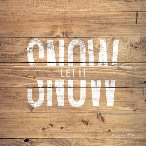 Let it Snow Black Modern Wood Framed Art Print with Double Matting by Ball, Susan