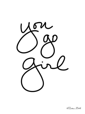 You Go Girl White Modern Wood Framed Art Print with Double Matting by Ball, Susan