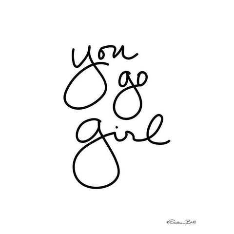 You Go Girl Black Modern Wood Framed Art Print with Double Matting by Ball, Susan