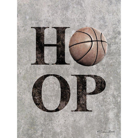 Basketball HOOP White Modern Wood Framed Art Print by Ball, Susan