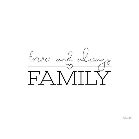 Forever and Always Family White Modern Wood Framed Art Print by Ball, Susan