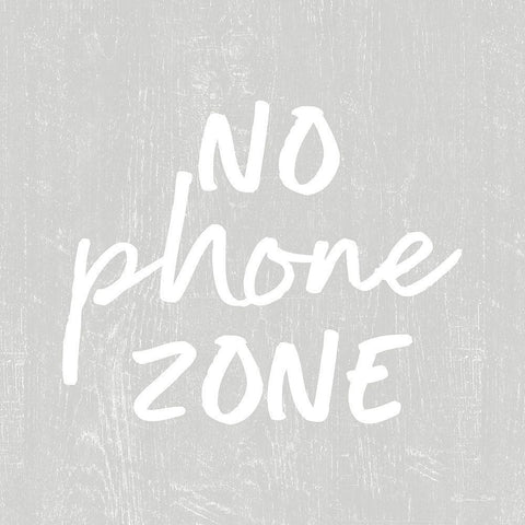 No Phone Zone   Gold Ornate Wood Framed Art Print with Double Matting by Ball, Susan