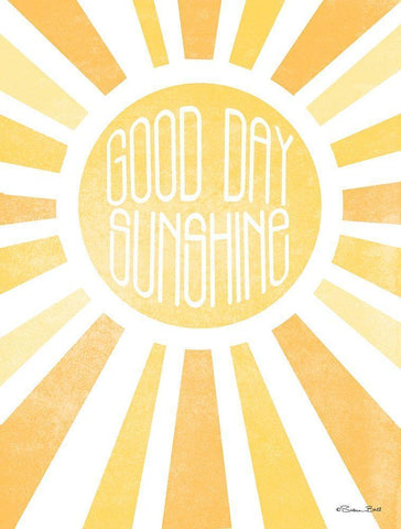 Good Day Sunshine White Modern Wood Framed Art Print with Double Matting by Ball, Susan