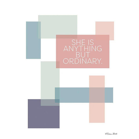 Anything But Ordinary White Modern Wood Framed Art Print by Ball, Susan