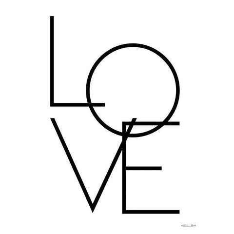 Love    Black Modern Wood Framed Art Print by Ball, Susan