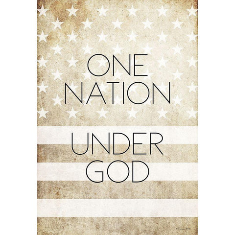 One Nation Under God Black Modern Wood Framed Art Print with Double Matting by Ball, Susan
