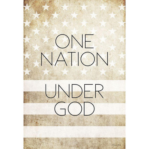 One Nation Under God Black Modern Wood Framed Art Print by Ball, Susan