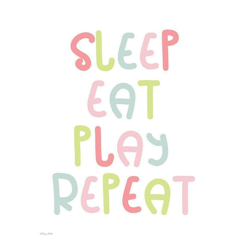 Sleep, Eat, Play, Repeat Black Modern Wood Framed Art Print with Double Matting by Ball, Susan