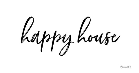 Happy House Black Ornate Wood Framed Art Print with Double Matting by Ball, Susan