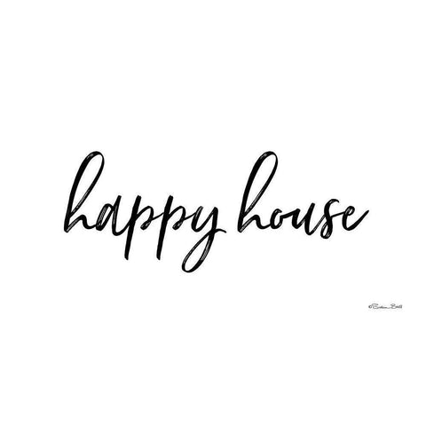 Happy House Black Modern Wood Framed Art Print with Double Matting by Ball, Susan