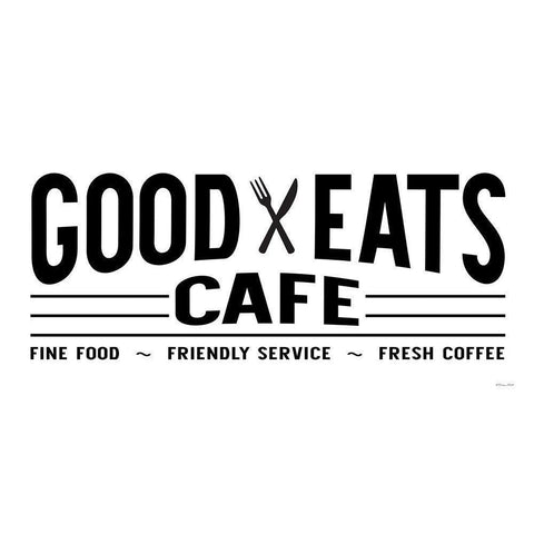 Good Eats CafÃ© Black Modern Wood Framed Art Print by Ball, Susan