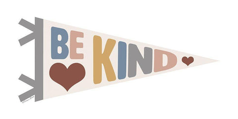 Be Kind Pennant White Modern Wood Framed Art Print with Double Matting by Ball, Susan