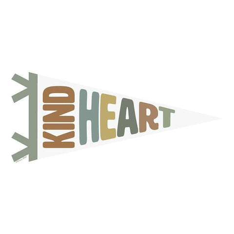 Kind Heart Pennant       White Modern Wood Framed Art Print by Ball, Susan