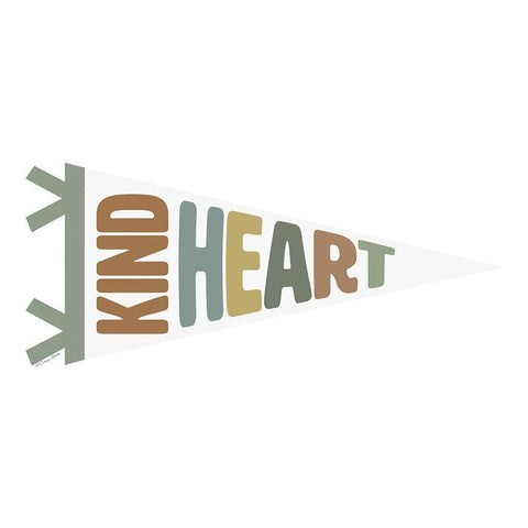 Kind Heart Pennant       Black Modern Wood Framed Art Print with Double Matting by Ball, Susan