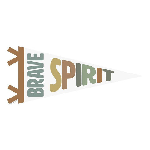 Brave Spirit Pennant Black Modern Wood Framed Art Print with Double Matting by Ball, Susan