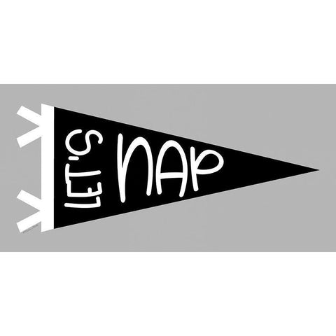 Lets Nap Pennant Gold Ornate Wood Framed Art Print with Double Matting by Ball, Susan