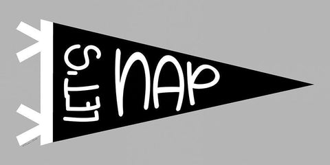 Lets Nap Pennant White Modern Wood Framed Art Print with Double Matting by Ball, Susan