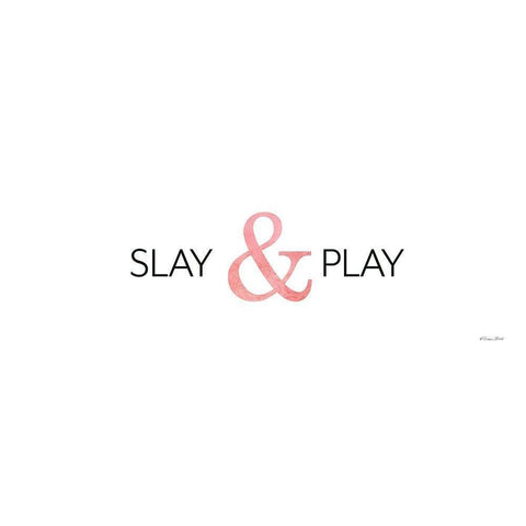 Slay and Play   Black Modern Wood Framed Art Print with Double Matting by Ball, Susan